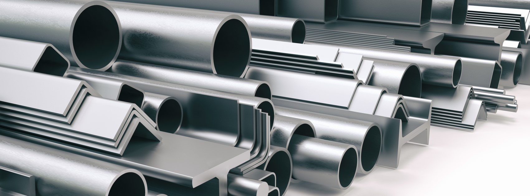 various metal tubes and posts stacked on top of each other