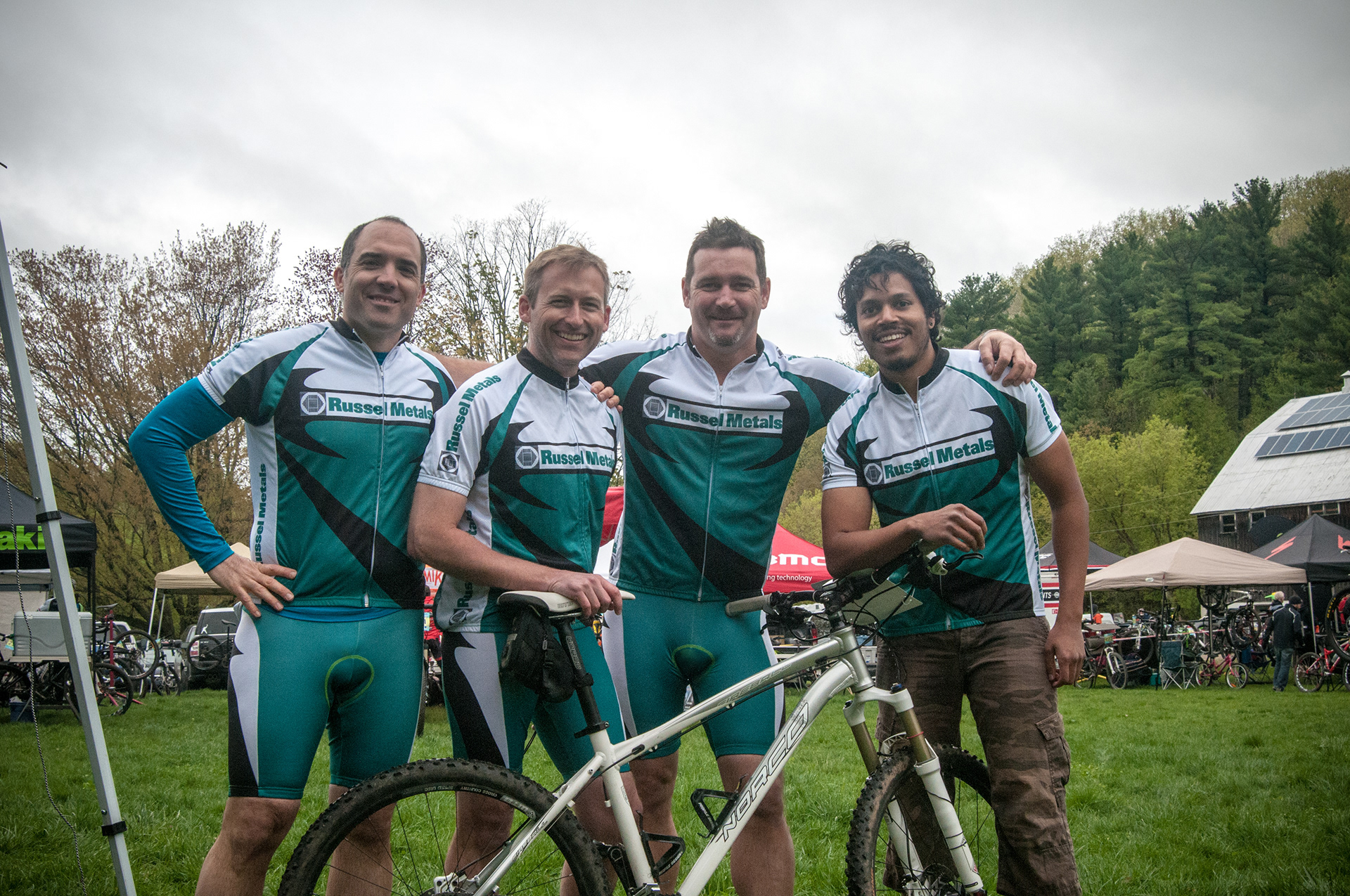 Russel Metals Ontario Team Picture in a group biking event for a sports sponsorship program